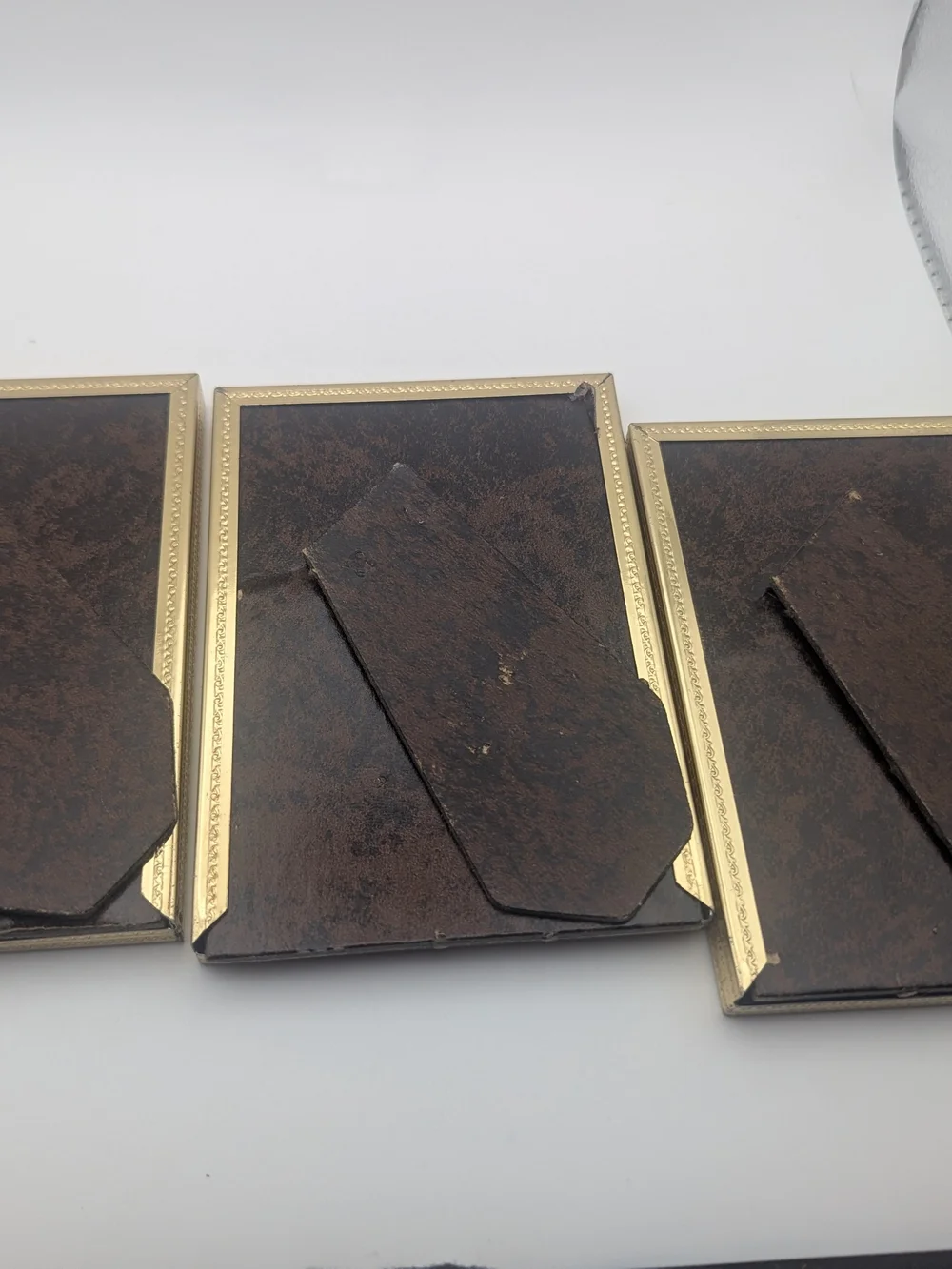 Gold Brass Tone Picture Frames (Set Of 3) 3.5×5